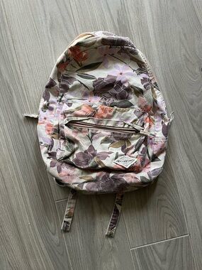 Billabong Floral Canvas Backpack in Pink, Purple and Green